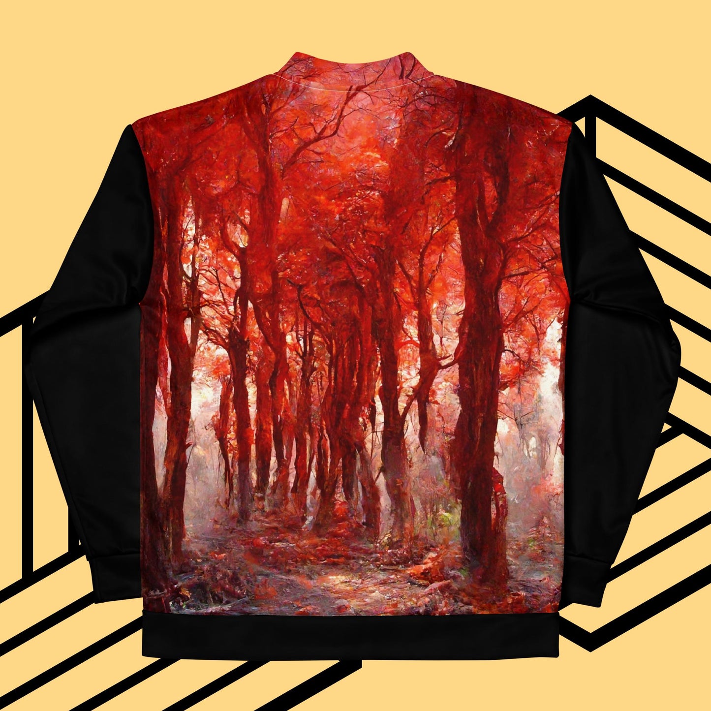 Unisex Bomber Jacket, Crimson Forest